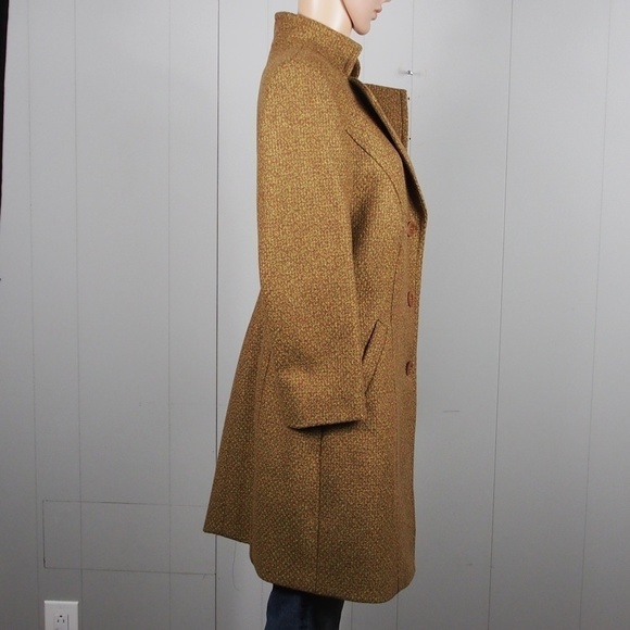 Vintage unbranded tweed ladies long trench style coat size S/M - Picture 5 of 16